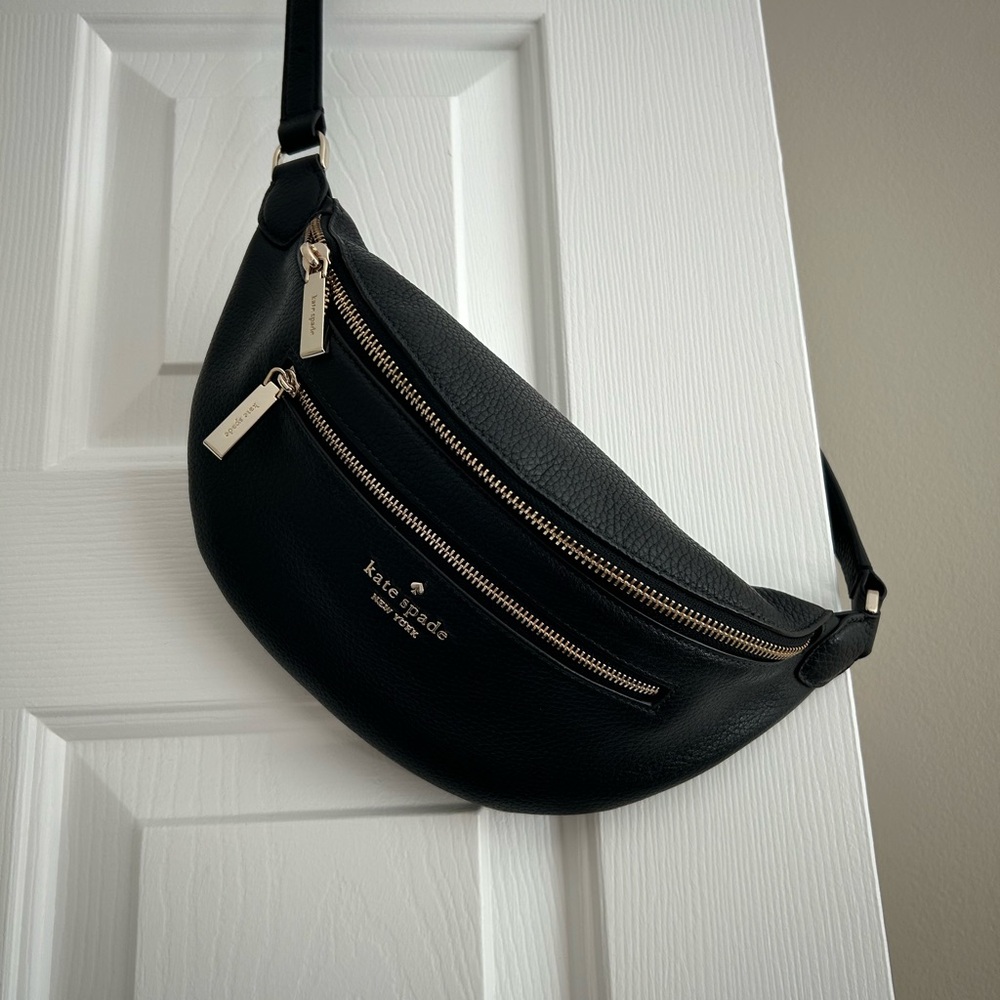 Kate Spade Black Pebbled Leather Belt Bag
